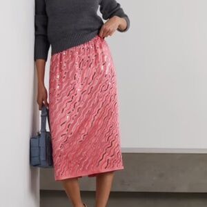 MARNI Pink Sequin Embellished Satin Midi Skirt Sz M Bling Quiet Luxury Italy